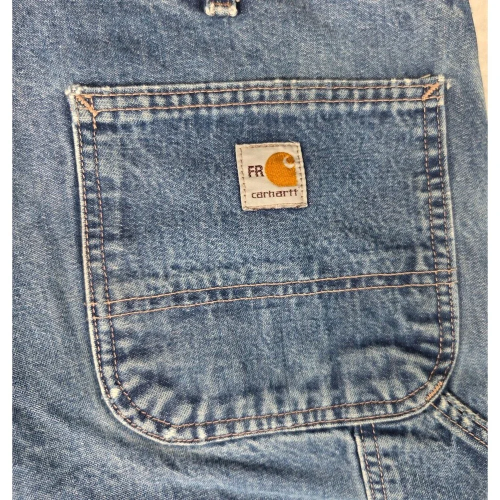 Carhartt FR Flame Resistant Carpenter Jeans 34x28 Distressed Workwear